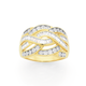 9ct Gold Diamond Wide Crossover Ring