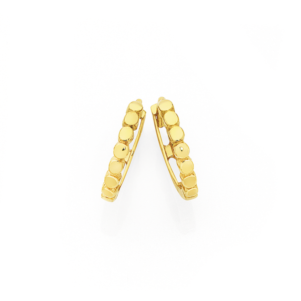 9ct Gold Dotted Front Huggie Earrings | Earrings | Goldmark AU
