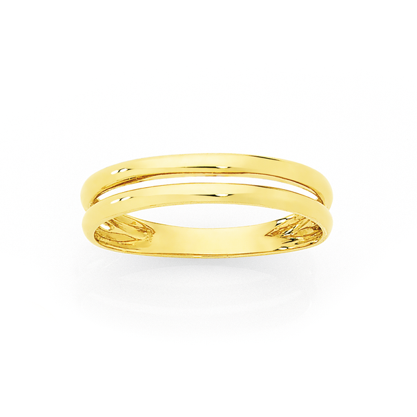 9ct Gold Double Band Stacker Ring