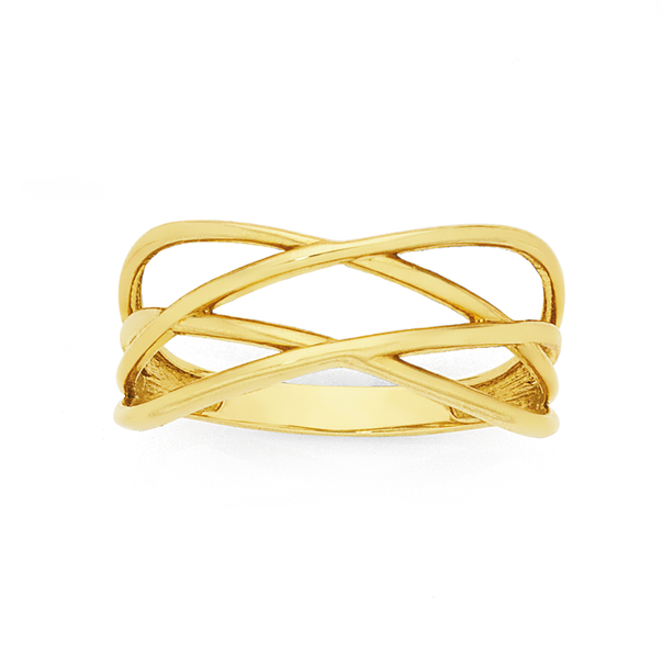 9ct Gold Double Crossover Dress Ring