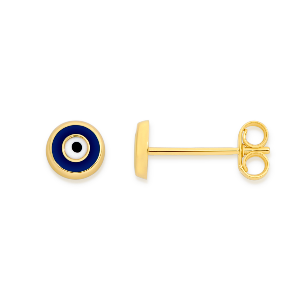 9ct Gold Enamel Evil Eye Stud Earrings Goldmark (AU)