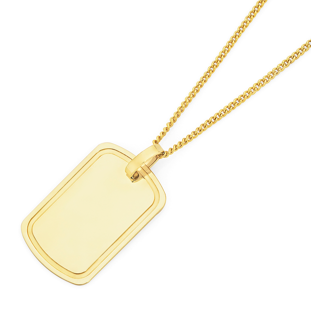 Gold Dog Tags Military Solid 14k Gold Dog Tag Fingerprint Necklace