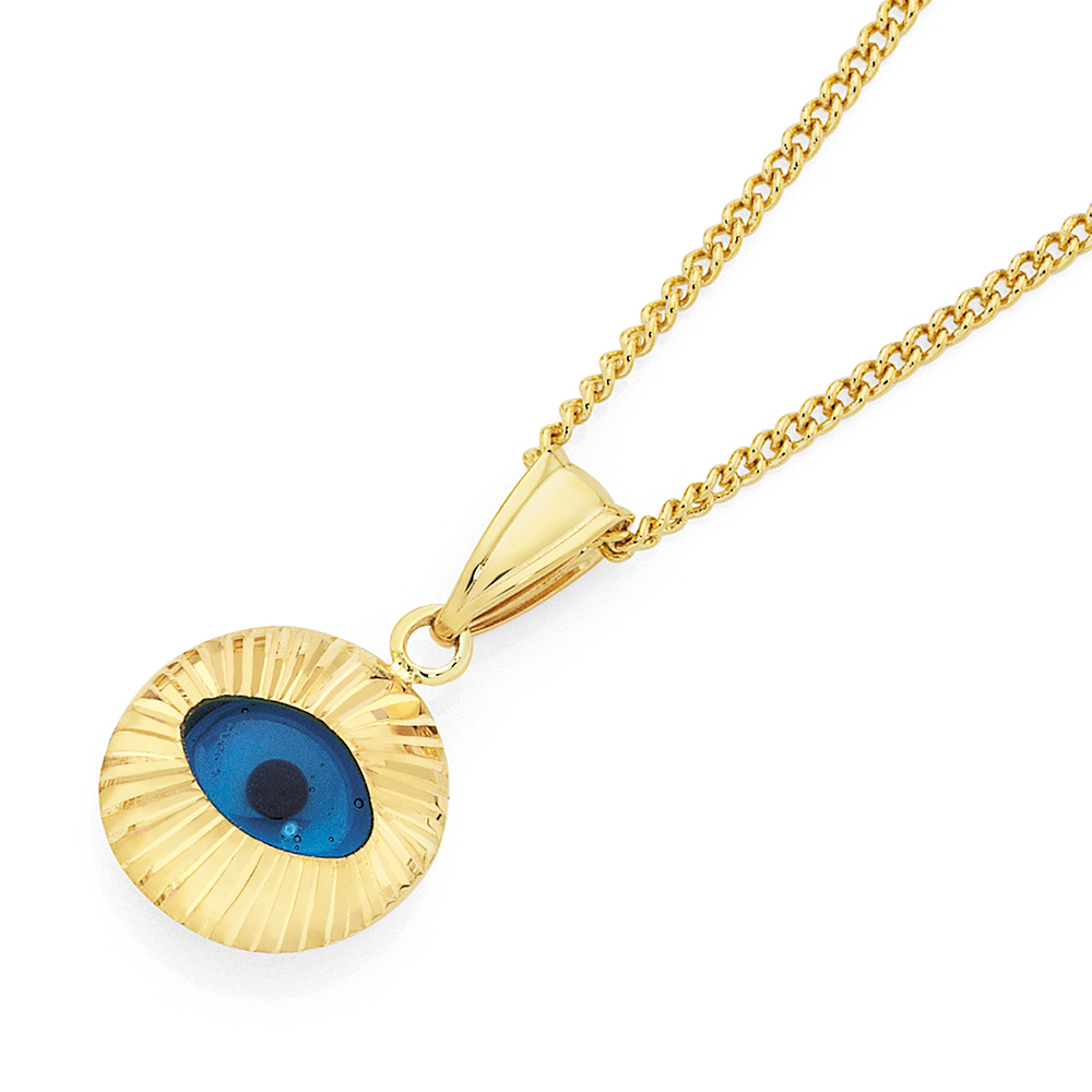 9ct gold evil eye pendant discount