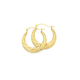 9ct Gold Flat Twist Creole Earrings