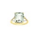 9ct Gold Green Amethyst Emerald Cut Dress Ring
