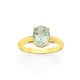 9ct Gold Green Amethyst Oval Ring