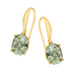 9ct Gold Green Amethyst Oval Shepherd Hook Earrings