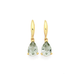9ct Gold Green Amethyst Pear Shape Earrings