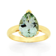 9ct Gold Green Amethyst Pear Shape Ring