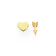 9ct Gold Heart Disc & Arrow Mismatching Stud Earrings