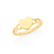 9ct Gold Heart Disc Entwined Signet Ring