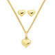 9ct Gold Heart Pendant and Stud Earrings Set