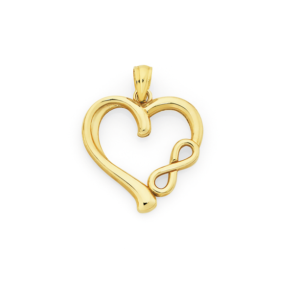 9ct Gold Heart Pendant with Infinity