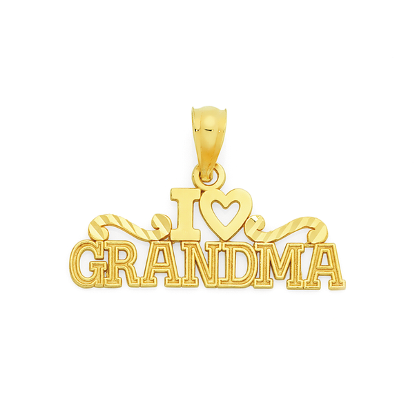 9ct Gold 'I Love Grandma' Pendant
