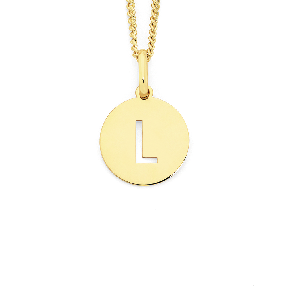 Gold Crystal Studded L Initial Pendant – www.pipabella.com