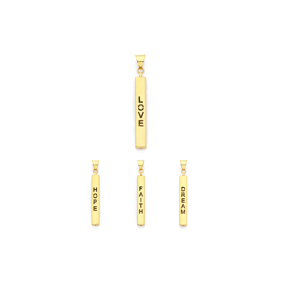 9ct Gold Inspiration Bar Pendant 