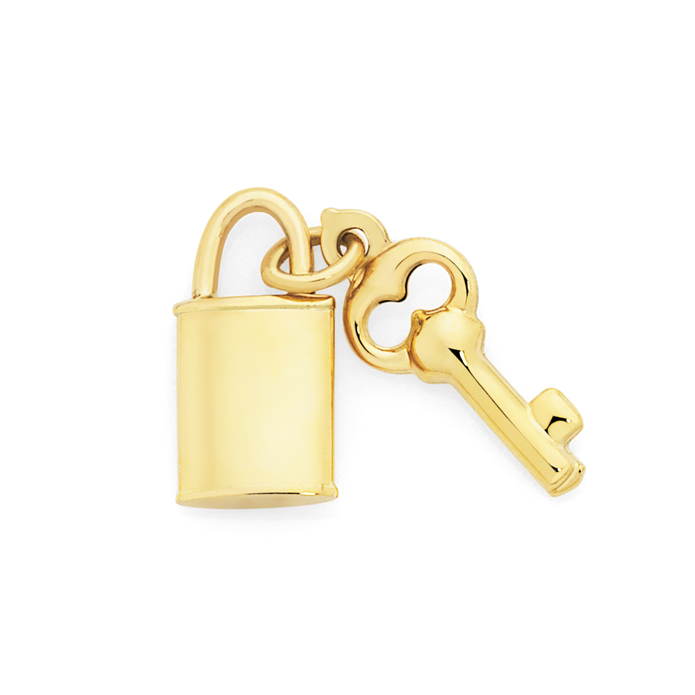 9ct Gold Lock & Key Charm