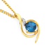 9ct Gold London Blue Topaz & Diamond Slider Pendant