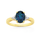 9ct Gold London Blue Topaz Oval Ring