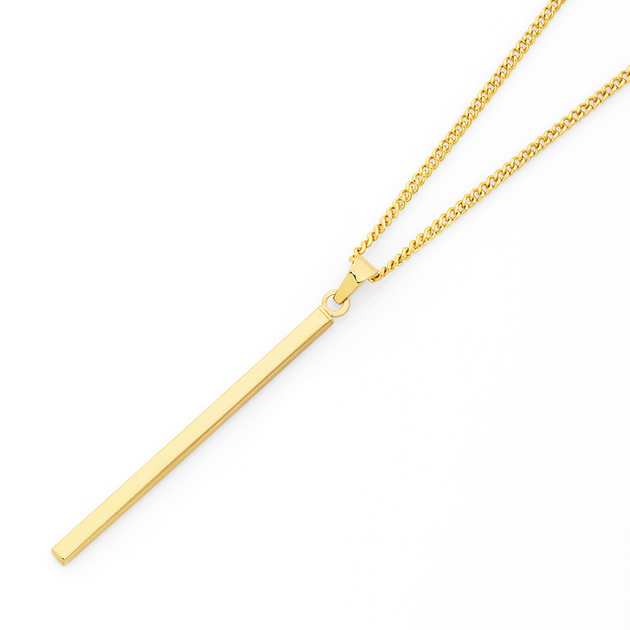 Vertical gold bar pendant Clearance