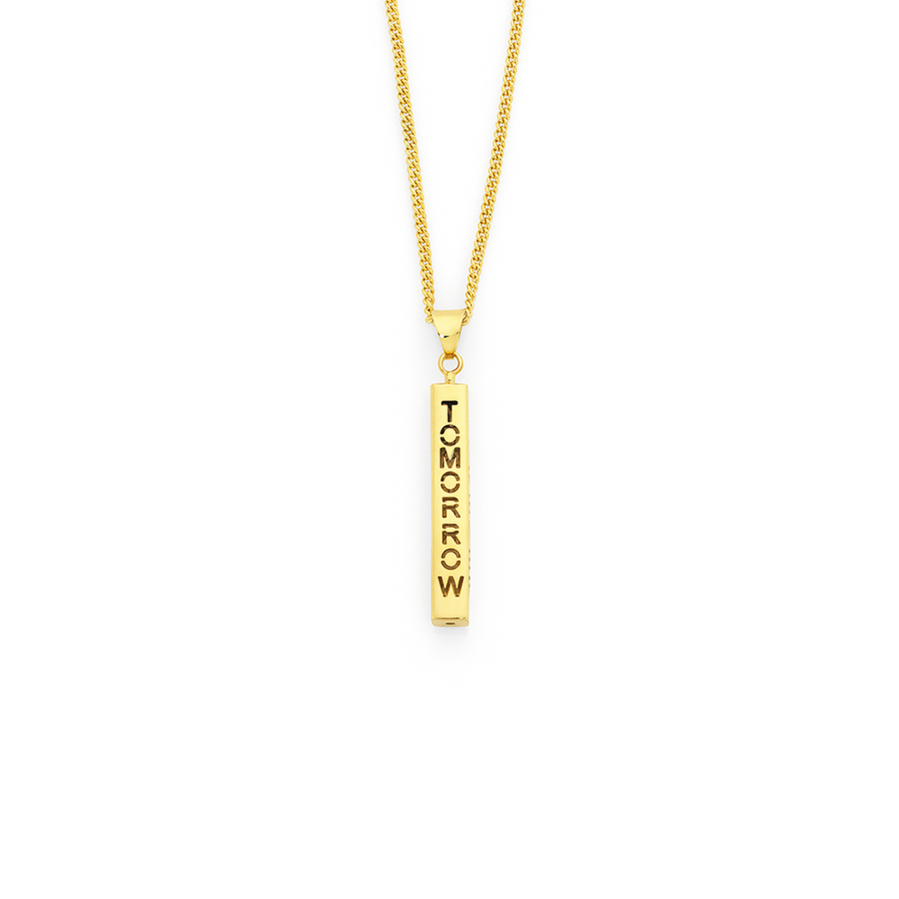9ct Gold Longevity Bar Pendant 
