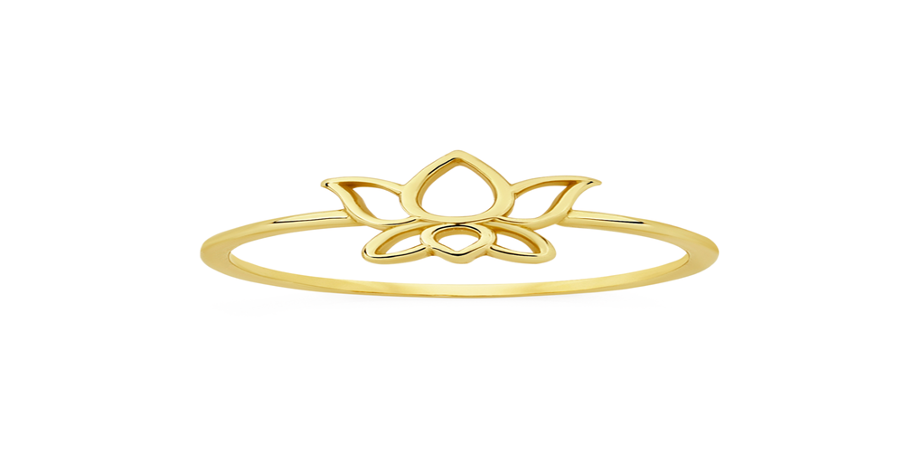 9ct Gold Lotus Flower Ring Goldmark (AU)