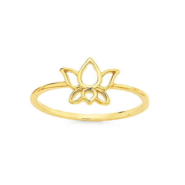9ct Gold Lotus Flower Ring