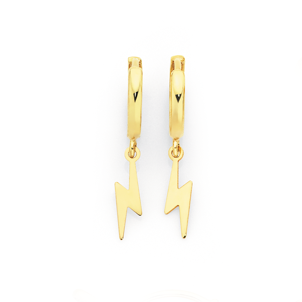 Lightning earrings gold sale