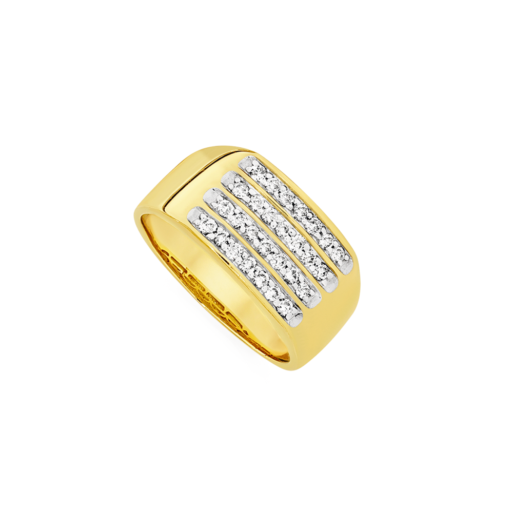 Mens 9ct gold diamond ring sale