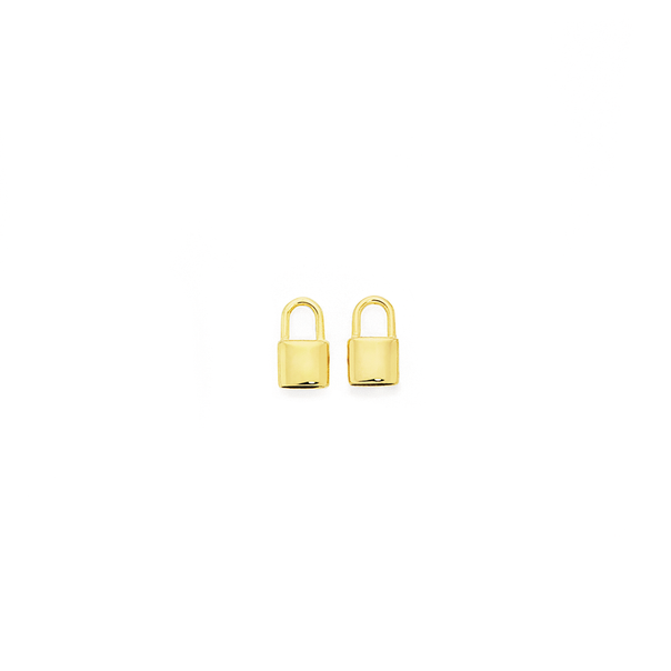 9ct Gold Mini Lock Stud Earrings