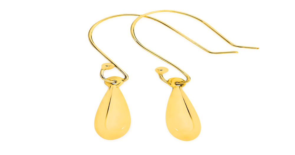 9ct Gold Mini Teardrop Drop Earrings Goldmark (AU)