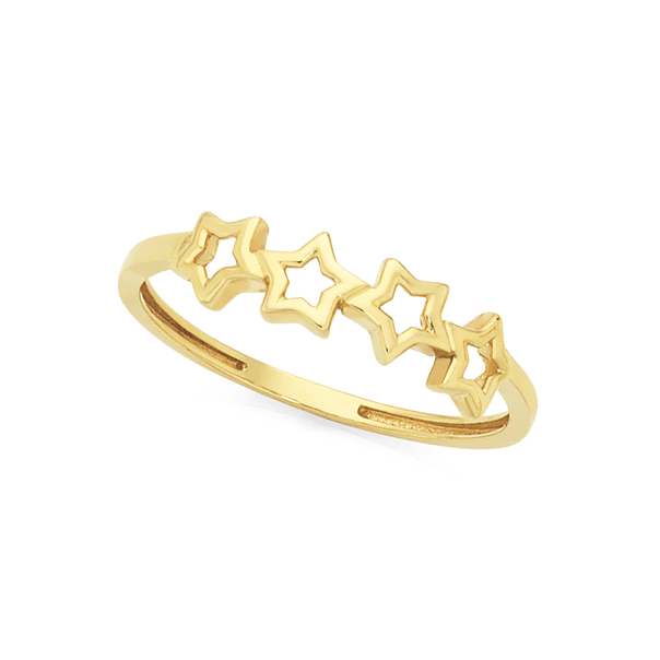 9ct Gold Multi Stars Stacker Ring