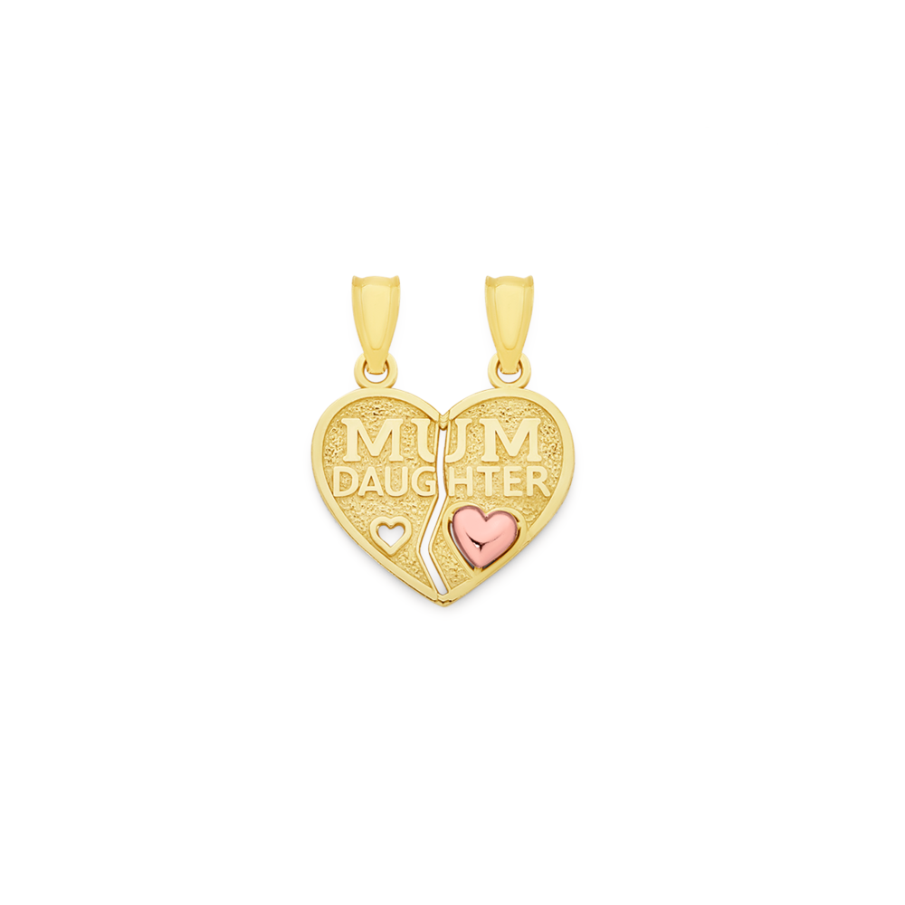 9ct Gold Goldmark Heart Necklace Mother Daughter Charm