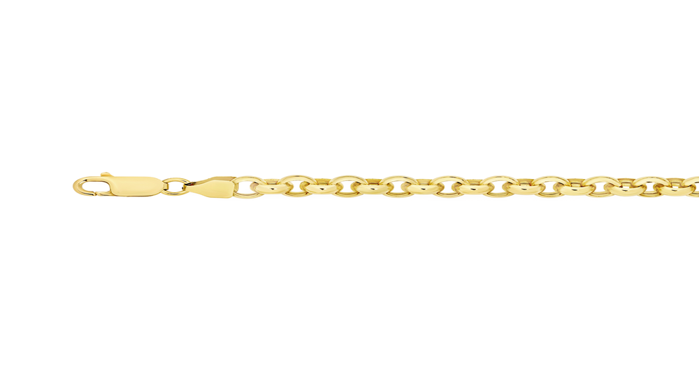 9ct Gold On Silver 19cm Belcher Bracelet Goldmark (AU)