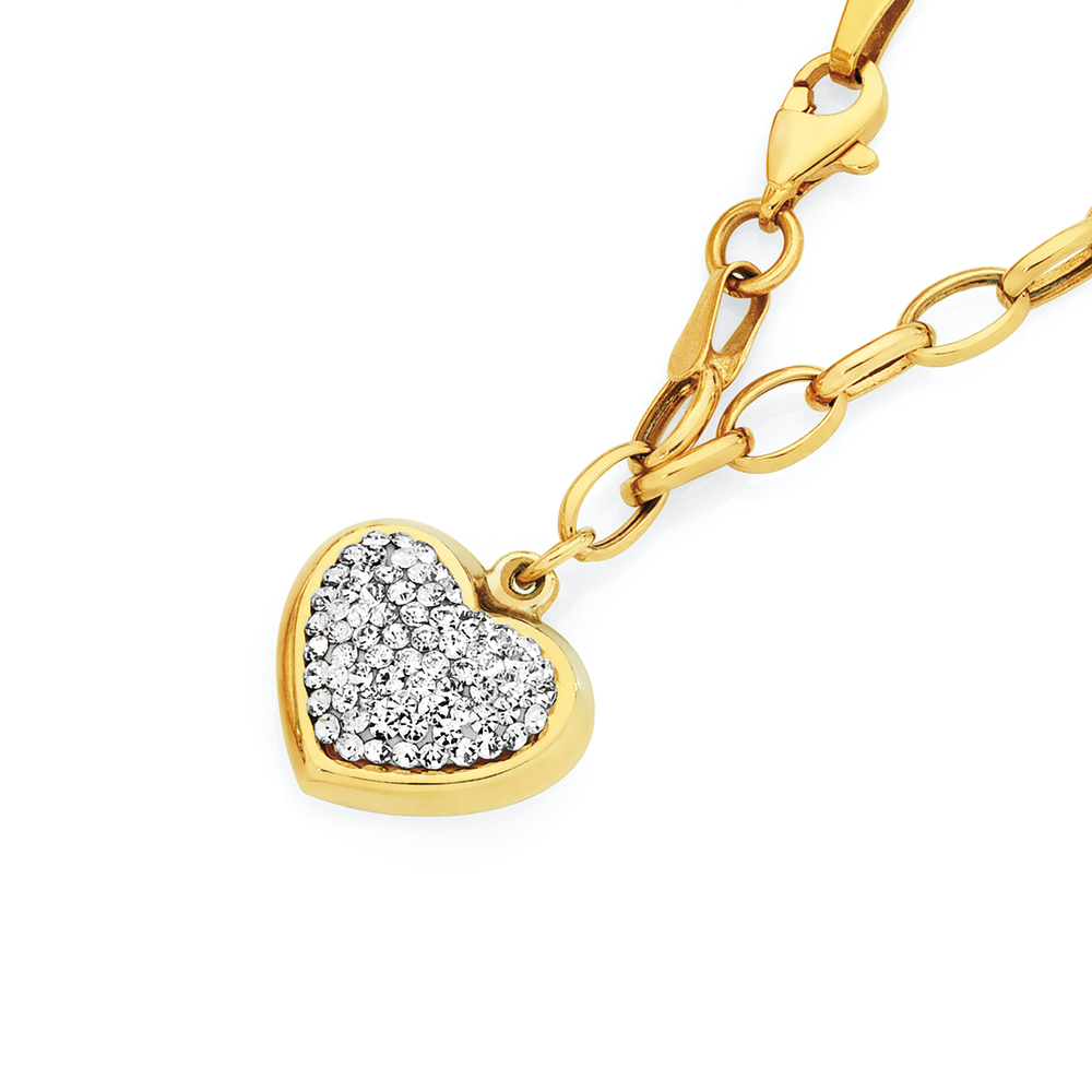 Lokaer Colorful Cz Crystal Heart Charm Bracelets For Women 18k Gold Plated  Stainless Steel Bohemia Party Chain Bracelet B22086 - Bracelets - AliExpress