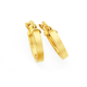 9ct Gold on Silver 2.5x10mm Square Tube Hoop Earrings