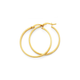 9ct Gold on Silver 2.5x25mm Square Hoop Earrings