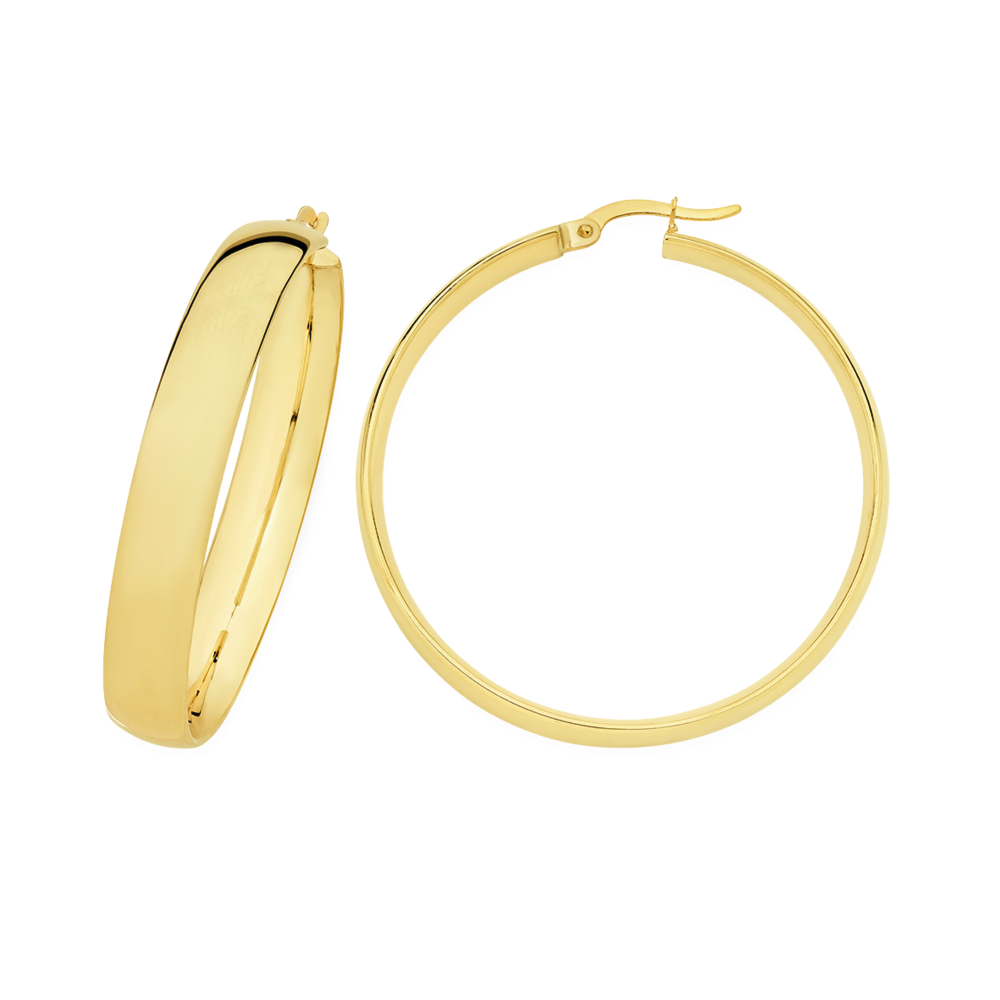 Roberto Coin 18K Gold Round Hoop Earrings, 25mm | Neiman Marcus