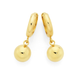 9ct Gold on Silver Ball Drop Huggie Earrings
