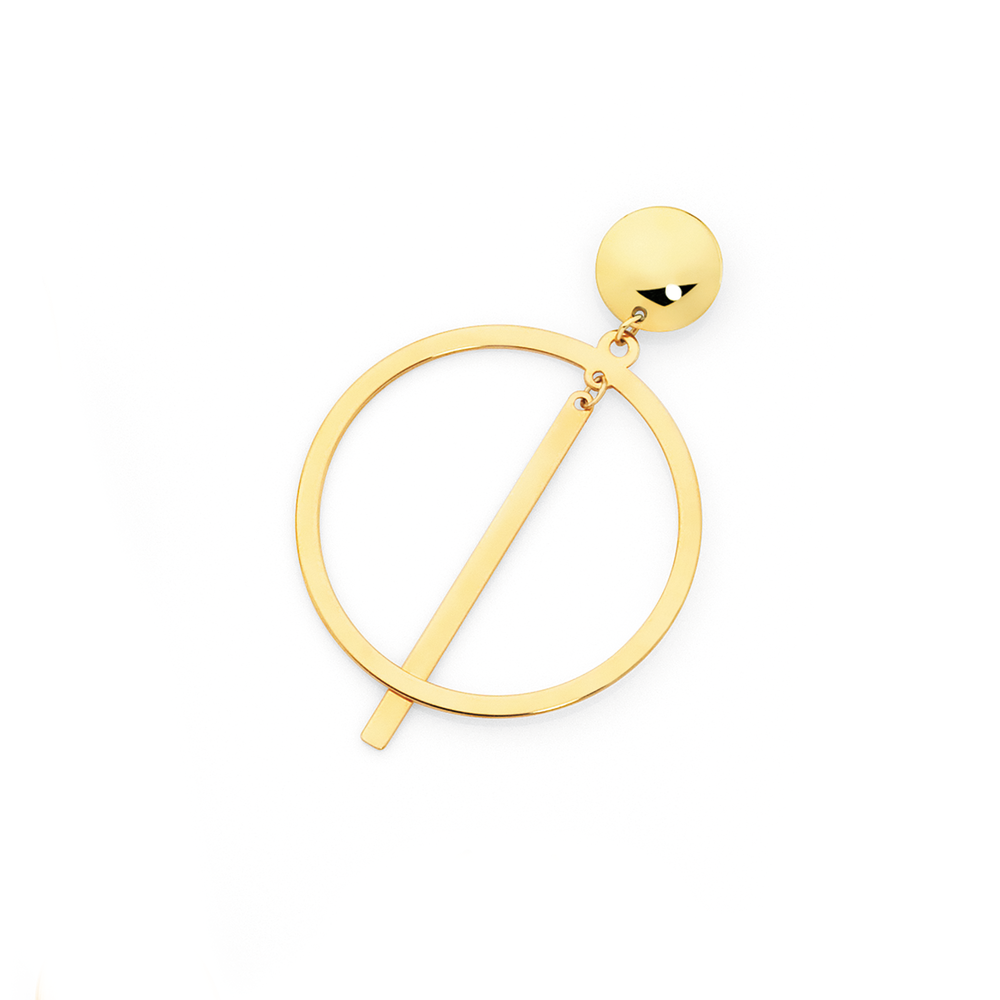 9ct Gold on Silver Circle \u0026 Bar 