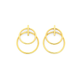 9ct Gold on Silver Circle Bar Stud Earrings