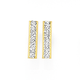 9ct Gold on Silver Crystal Bar Drop Stud Earrings