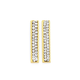 9ct Gold on Silver Crystal Bar Drop Stud Earrings