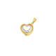 9ct Gold on Silver Crystal Double Open Heart Pendant