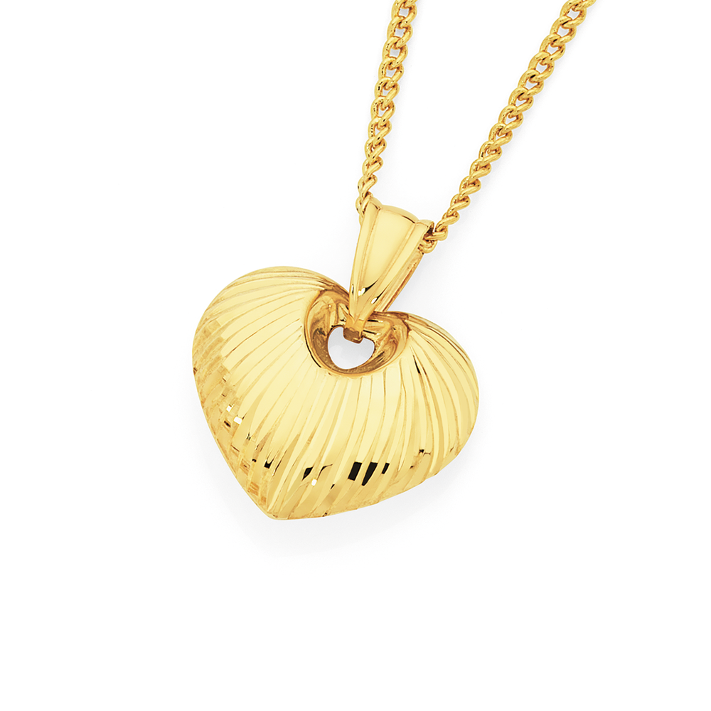 9ct Gold on Silver Diamond-cut Puff 