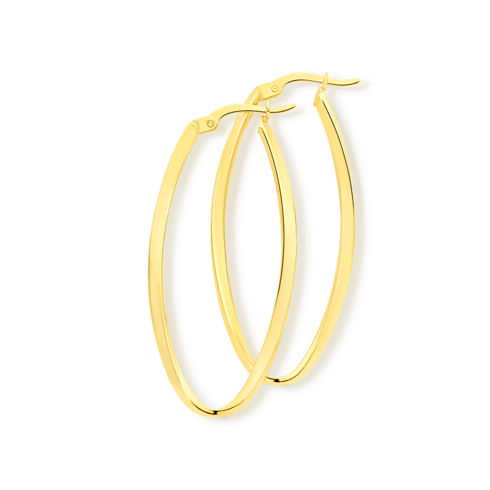 Long hoop earrings gold discount