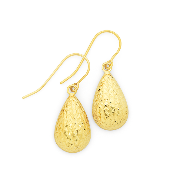 9ct Gold on Silver Pear Drop Earrings