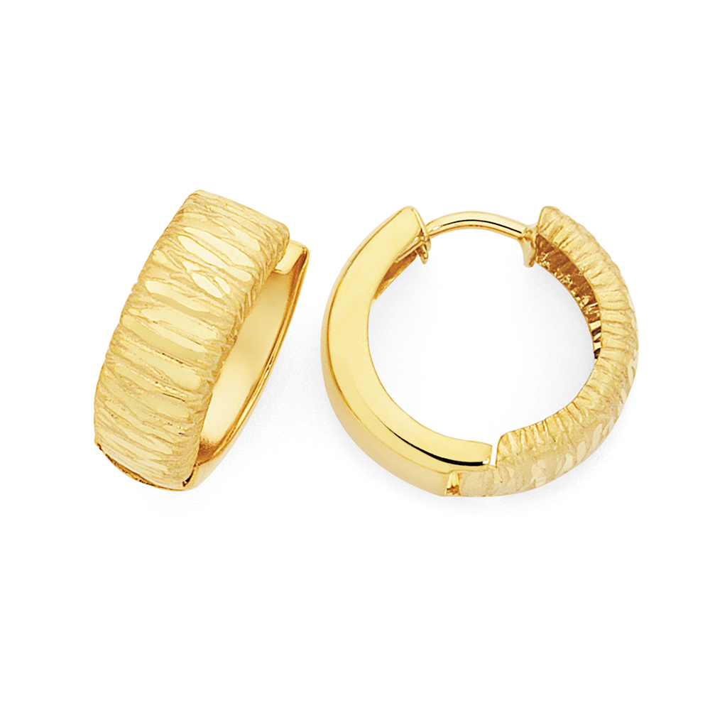 9ct Gold On Silver Reversible Huggie Earrings Goldmark AU