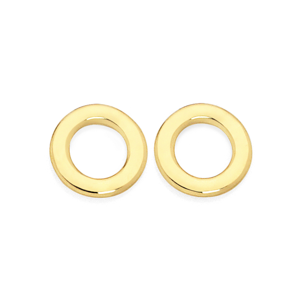 9ct Gold Open Circle Stud Earrings