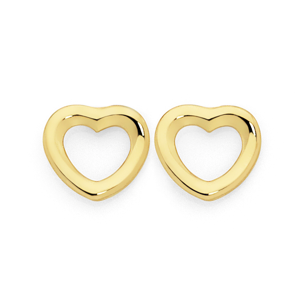 Gold open heart earrings hotsell